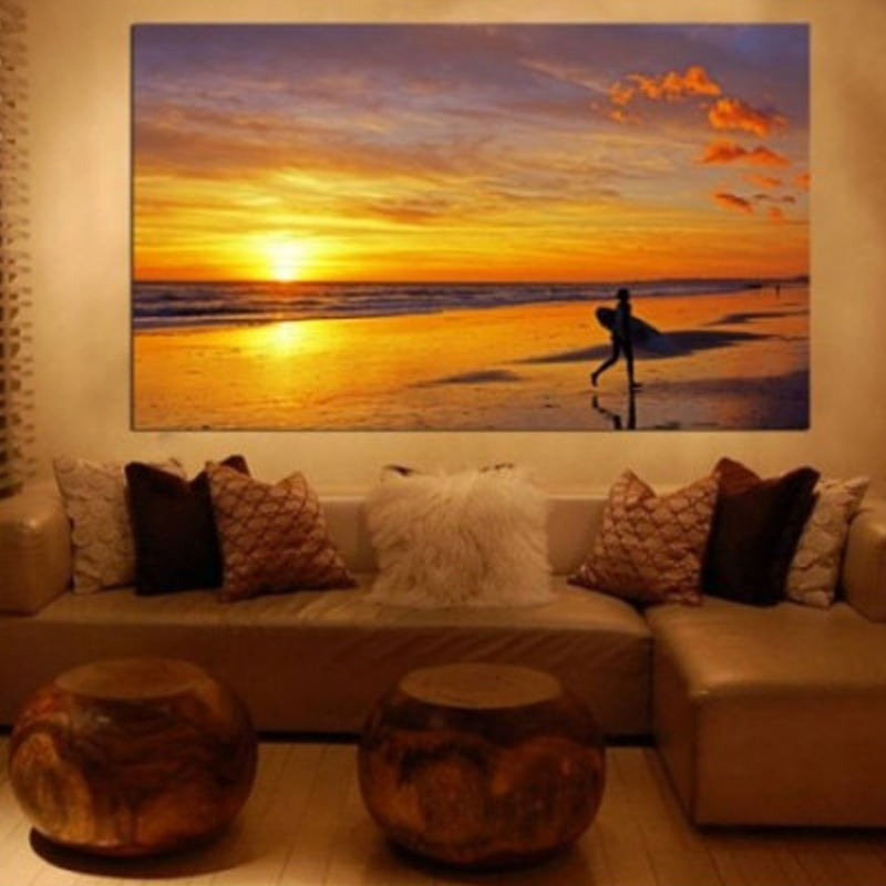 Πίνακας σε καμβά με Θάλασσα παραλία για σερφ